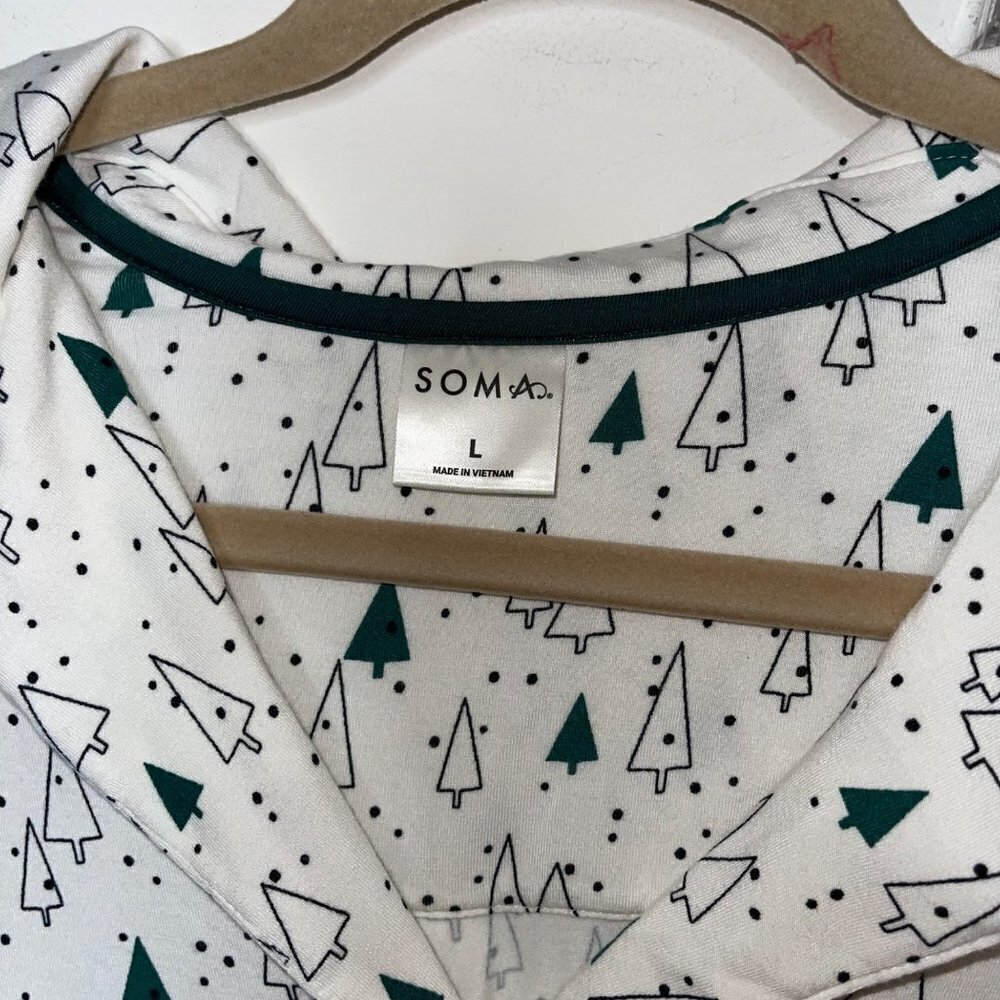 Soma Womens Two Piece Pajama PJ Set Size Large Abstract Tree Print - Picture 6 of 8